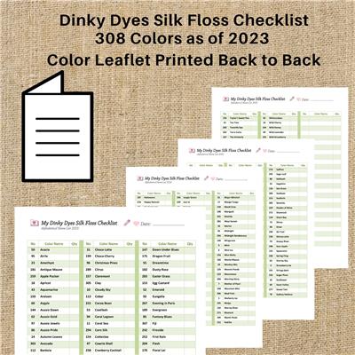 (image for) Embroidery Floss Checklist Dinky Dyes Silk Floss 308 Colors as o